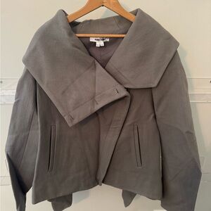 Helmut Lang Charcoal Cape Jacket
